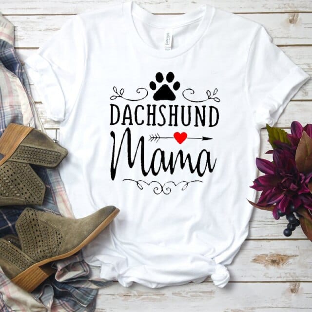 Dachshund Mama T-Shirt white / L The Doxie World