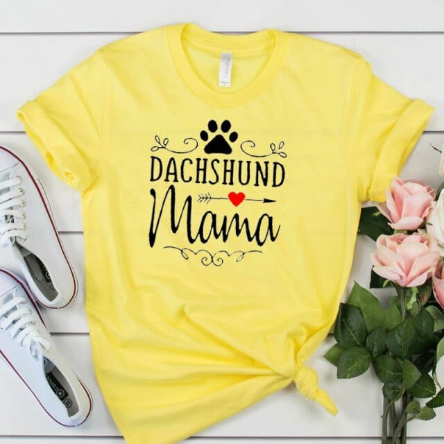 Dachshund Mama T-Shirt yellow / L The Doxie World