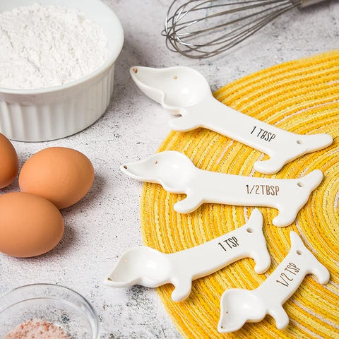 Dachshund Measuring Spoons 4-Piece Set / White The Doxie World