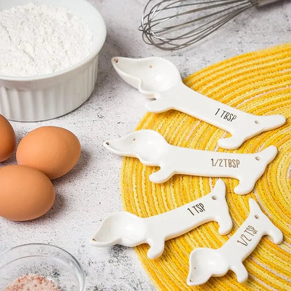 Dachshund Measuring Spoons 4-Piece Set / White The Doxie World