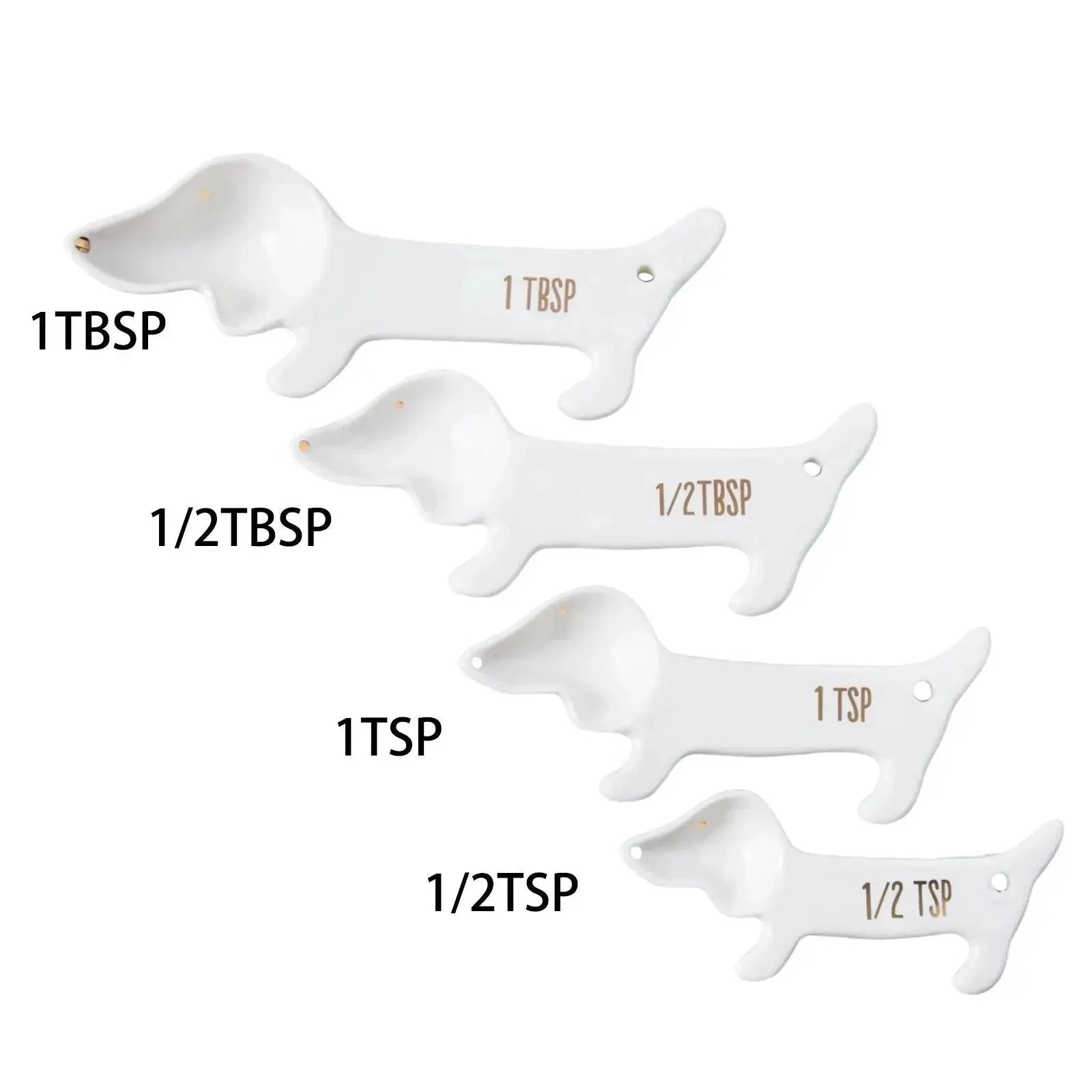 Dachshund Measuring Spoons 4-Piece Set / White The Doxie World