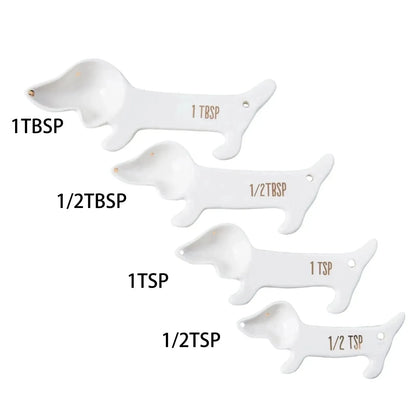 Dachshund Measuring Spoons 4-Piece Set / White The Doxie World