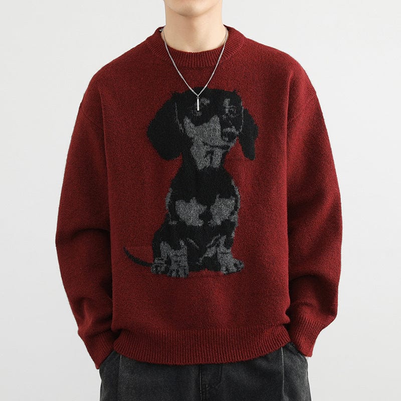 Dachshund Men's Sweater Wine Red / M The Doxie World