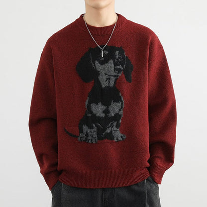 Dachshund Men's Sweater Wine Red / M The Doxie World