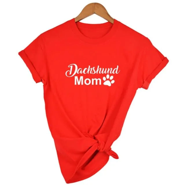 Dachshund Mom T-Shirt Red / S The Doxie World