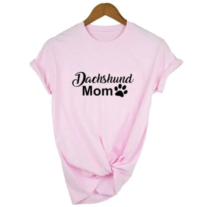 Dachshund Mom T-Shirt Pink / S The Doxie World