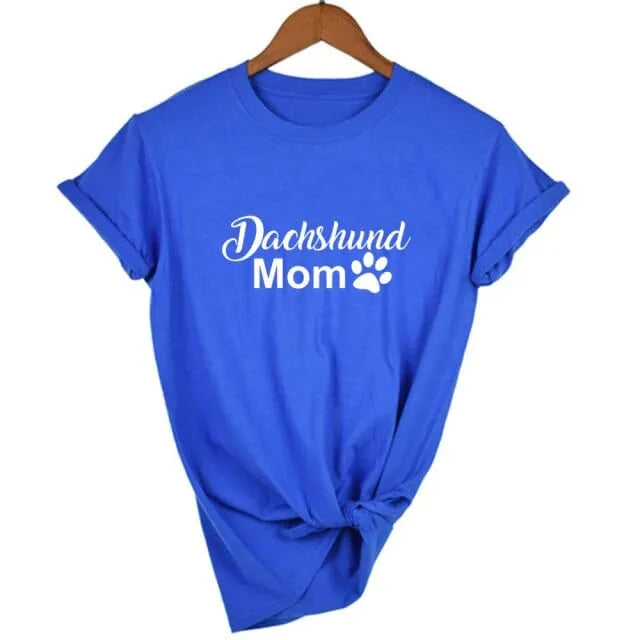Dachshund Mom T-Shirt Blue / S The Doxie World