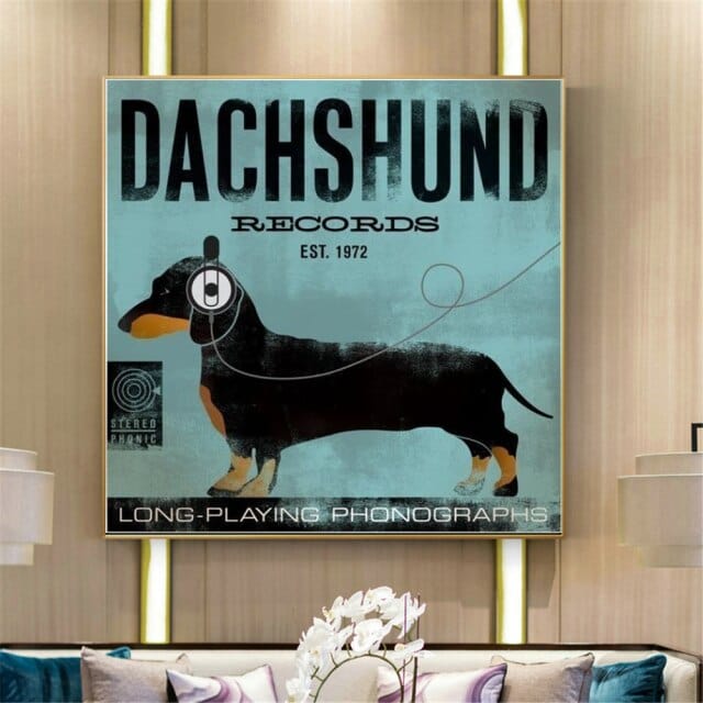 Dachshund Record Vintage Wall Art Short Haired Dachshund The Doxie World