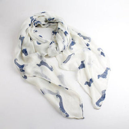 Dachshund Scarf white The Doxie World