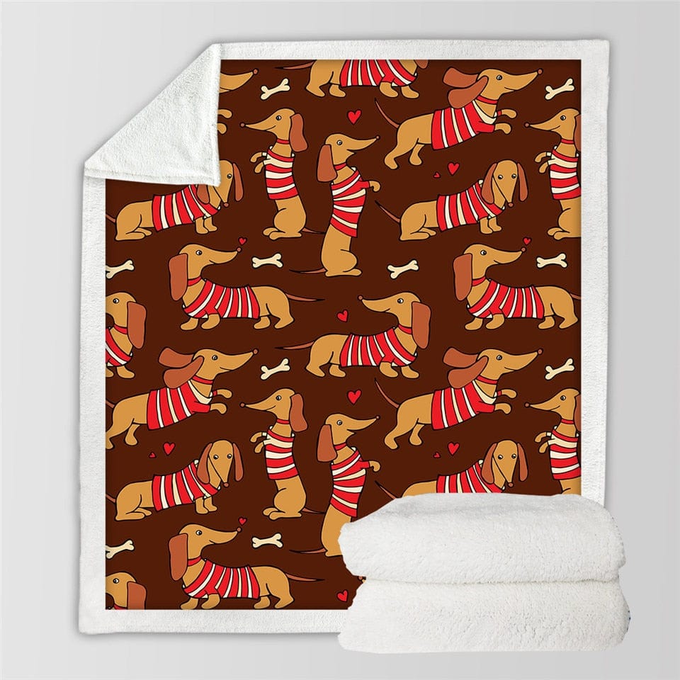 Dachshund cheap christmas blanket