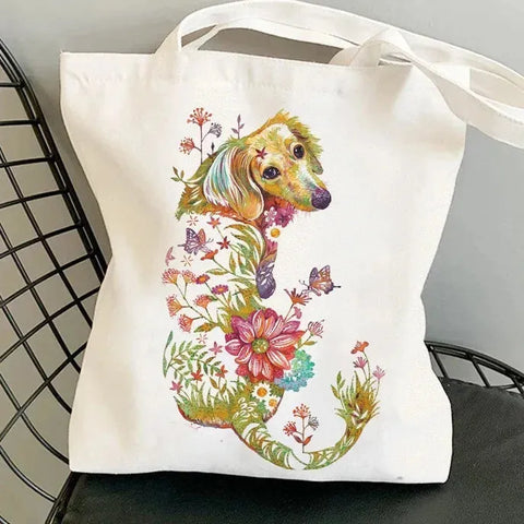 Dachshund Tote Bag Dachshund Flowers The Doxie World