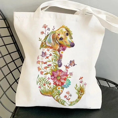 Dachshund Tote Bag Dachshund Flowers The Doxie World