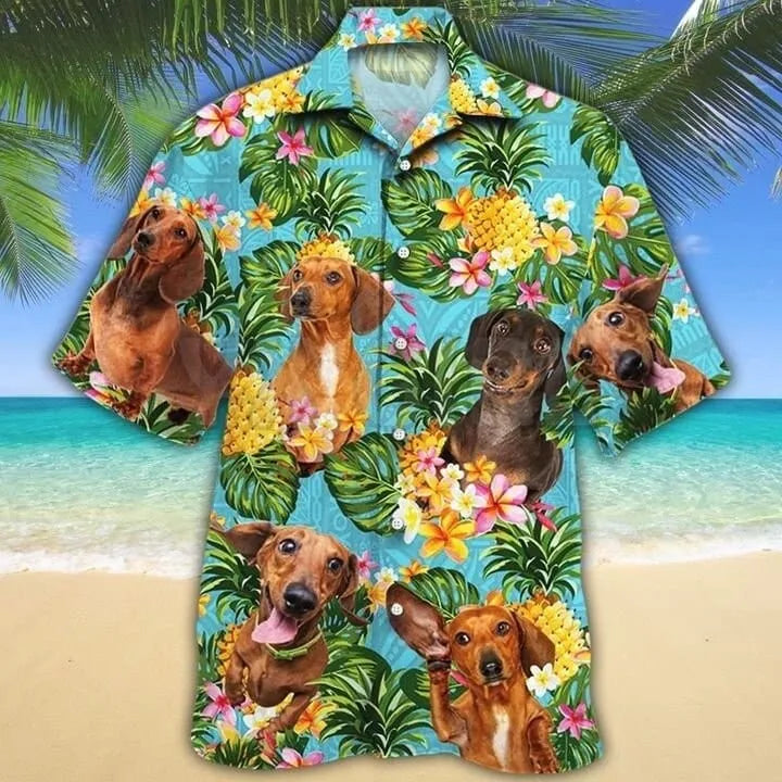 Dachshund Tropical Shirt Pineapples / S The Doxie World