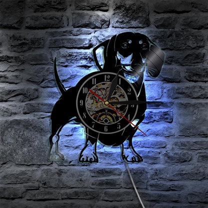 Dachshund Wall Clock With LED The Doxie World