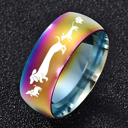 Dachshunds Stainless Steel Ring 6 / M006JR2020-8RB The Doxie World