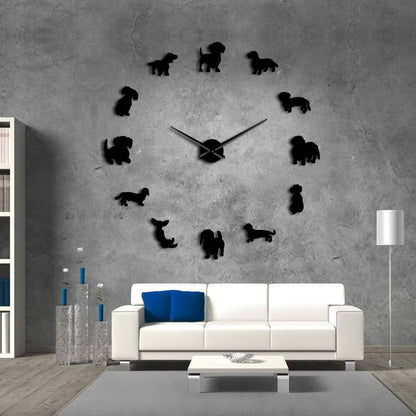 DIY Dachshund Wall Clock Black The Doxie World