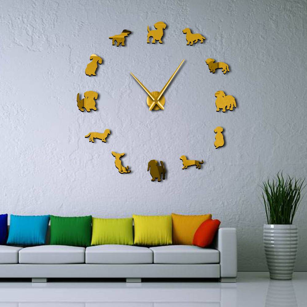 DIY Dachshund Wall Clock Gold The Doxie World