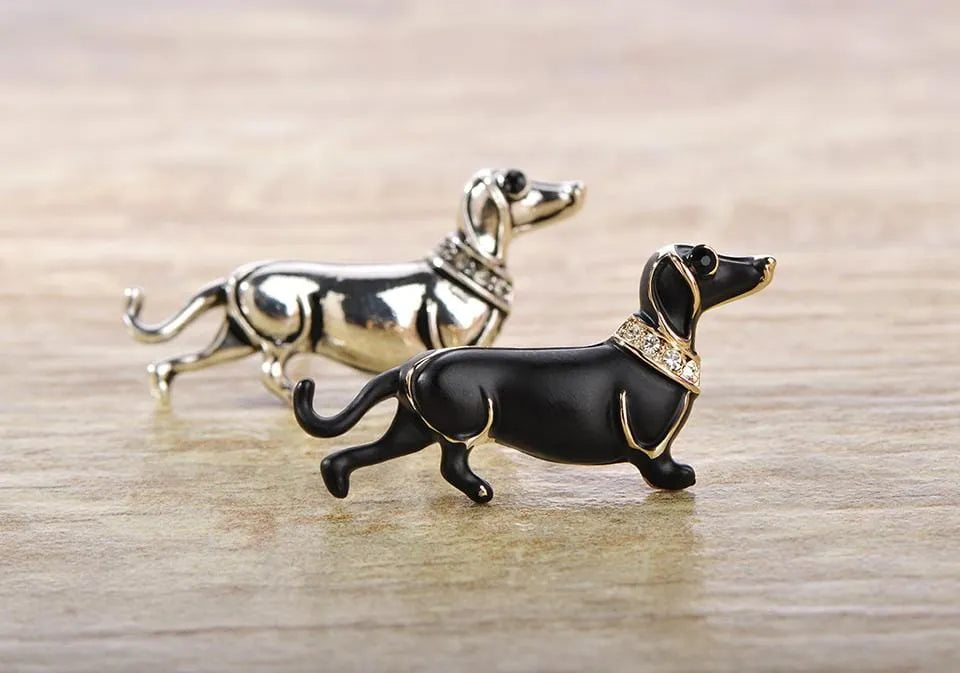 Enamel Black Dog Brooch The Doxie World