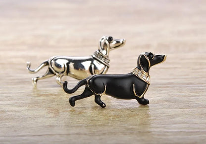 Enamel Black Dog Brooch The Doxie World