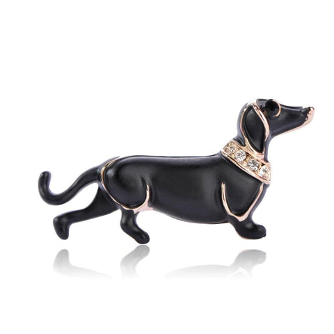 Enamel Black Dog Brooch The Doxie World