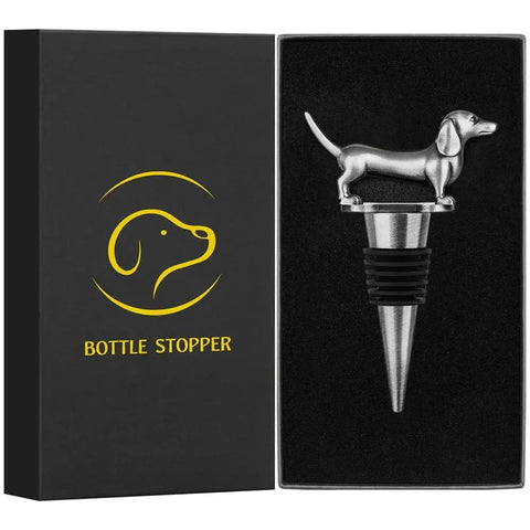 Exclusive Dachshund Bottle Stopper Silver with Box The Doxie World