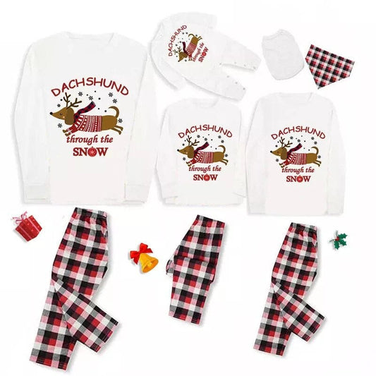 Family Christmas Dachshund Pajamas White / 3 months The Doxie World