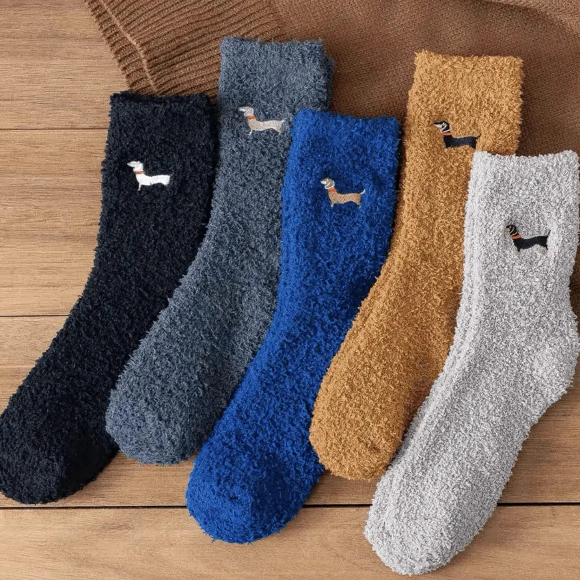 Fluffy Dachshund Socks 5 Pairs Pack The Doxie World