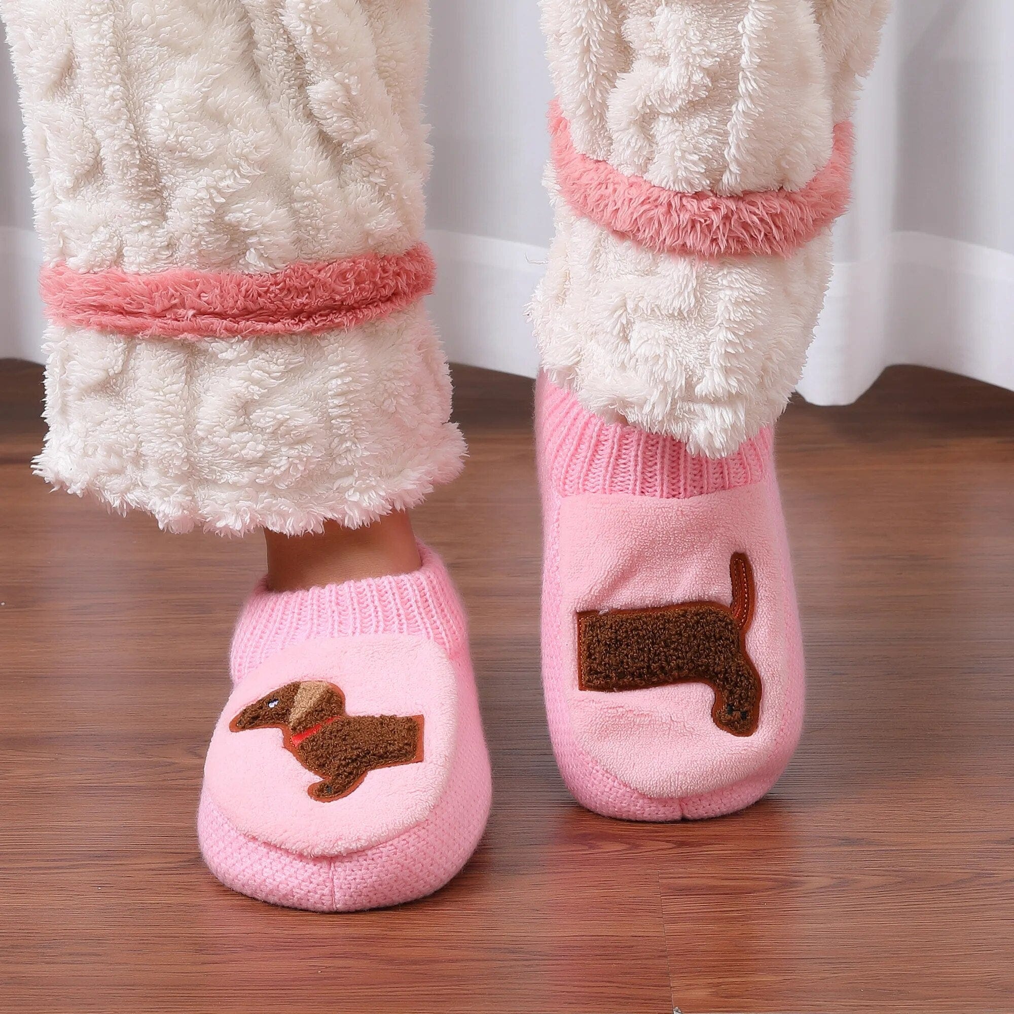 Fashion dachshund slipper socks