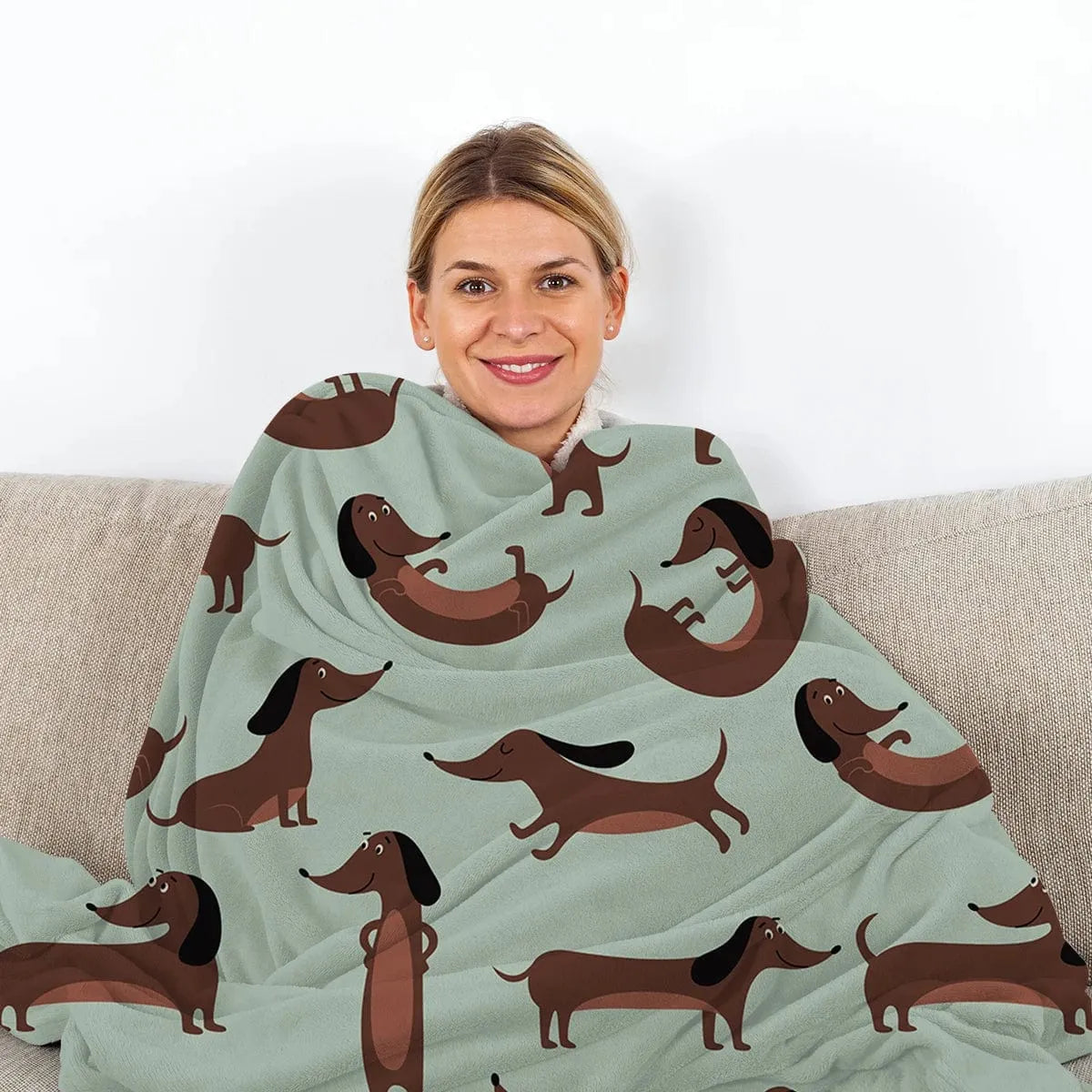 Green Dachshund Throw Blanket The Doxie World