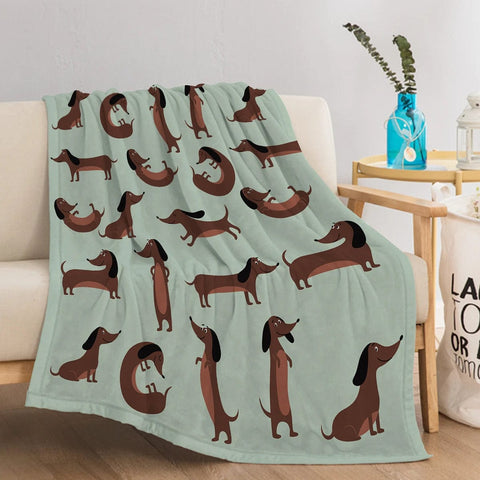 Green Dachshund Throw Blanket The Doxie World