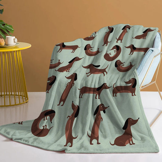 Green Dachshund Throw Blanket The Doxie World