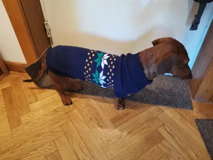 Navy Sausage Dog Sweater