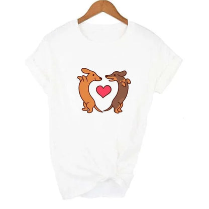 I Love Dachshunds T-Shirt 2 dachshunds / S The Doxie World