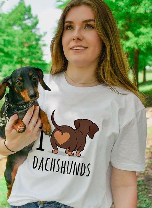 I Love Dachshunds T-Shirt I love dachshunds / S The Doxie World