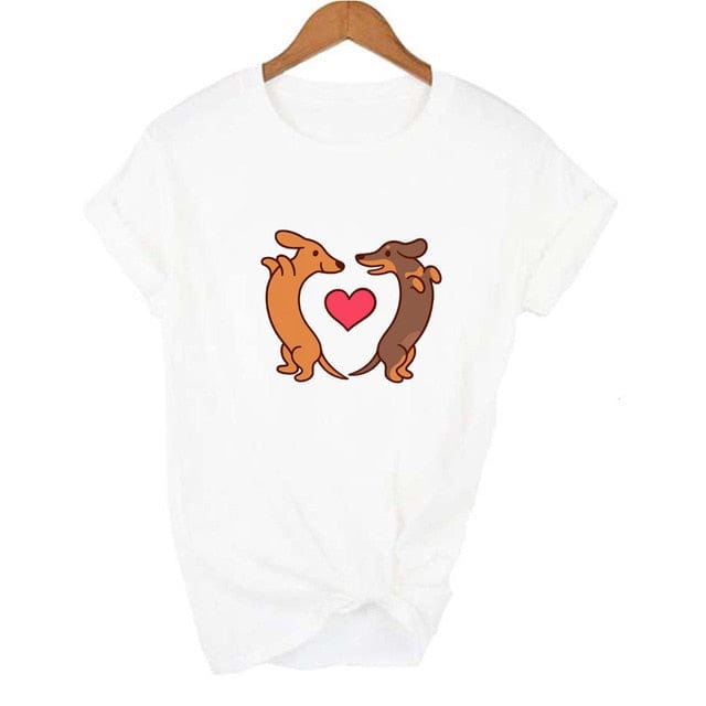 I Love Dachshunds T-Shirt 2 dachshunds / S The Doxie World