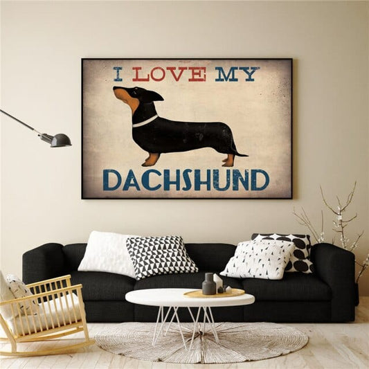 I Love My Dachshund Wall Art 40 x 50 cm/ 15.7” x 19.6” The Doxie World