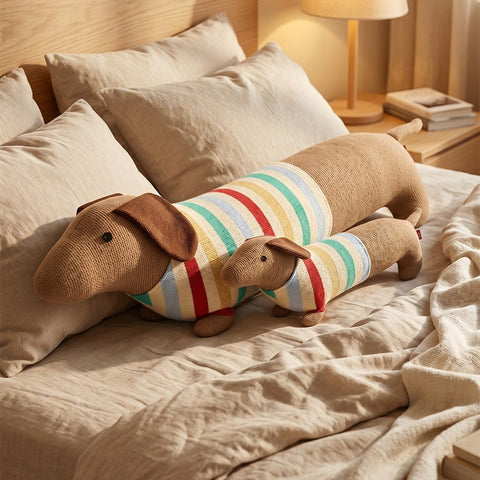 Knitted Dachshund Long Pillow The Doxie World