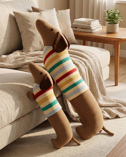 Knitted Dachshund Long Pillow The Doxie World