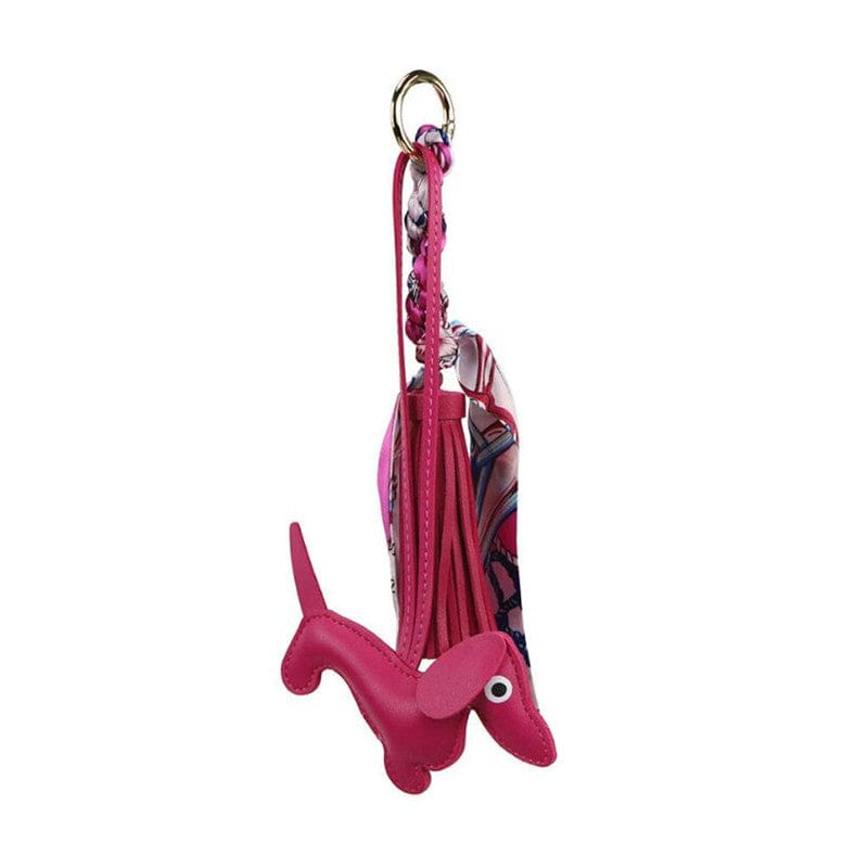 Lucky Dachshund Keychain Pink The Doxie World