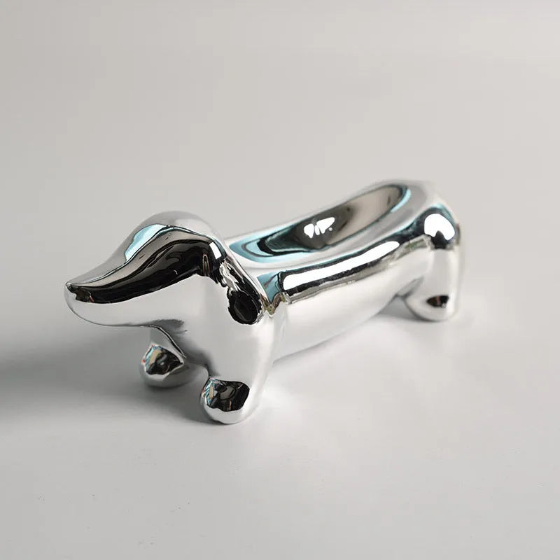 Luxury Dachshund Jewelry Tray Silver The Doxie World