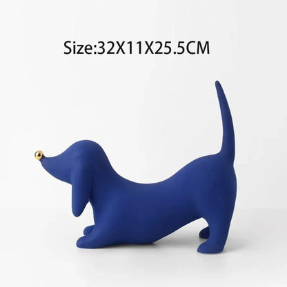 Luxury Dachshund Statue Blue The Doxie World