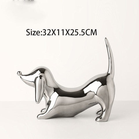 Luxury Dachshund Statue Silver The Doxie World