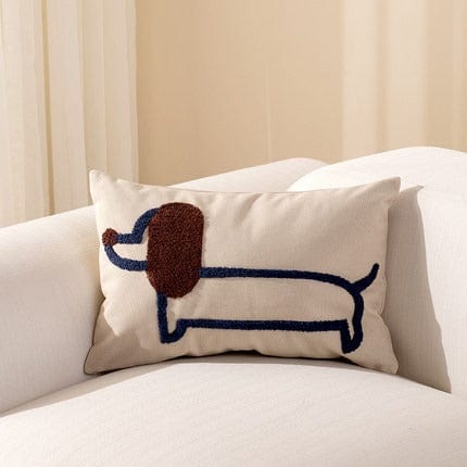 Luxury Embroidered Dachshund Pillow Cases 30x50cm/11.8"x19.5" / Blue pillowcase The Doxie World