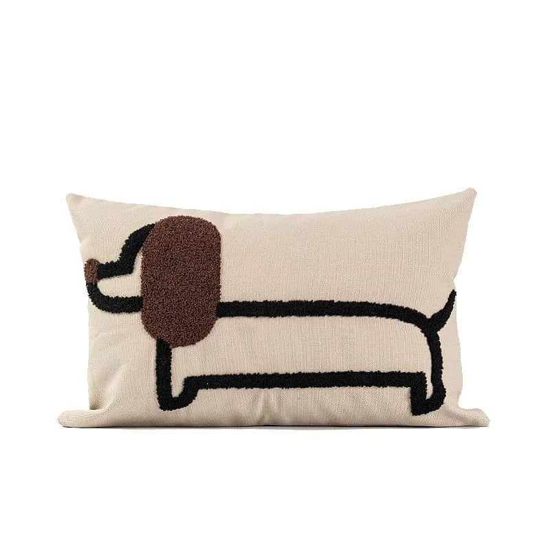 Luxury Embroidered Dachshund Pillows 30x50cm/11.8"x19.5" / Black pillowcase The Doxie World