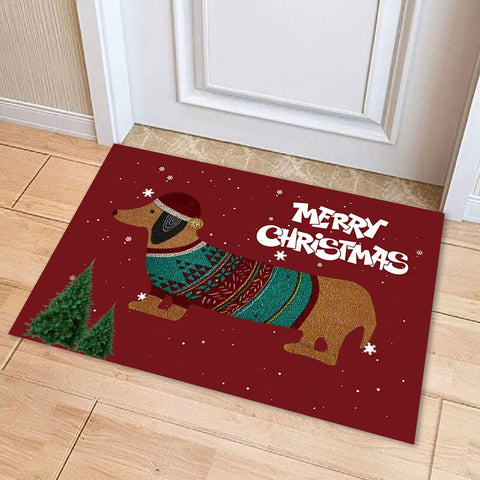 Merry Christmas Dachshund Mat The Doxie World