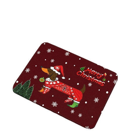 Merry Christmas Wiener Dog Door mat The Doxie World