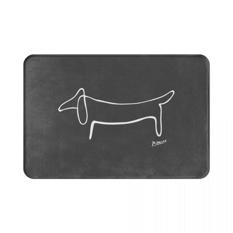 Minimalistic Dachshund Rug white / 40x60cm/15.7"x23.5" The Doxie World