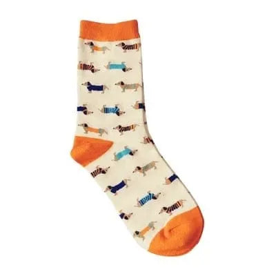 Modern Doxie Socks Orange ankle The Doxie World