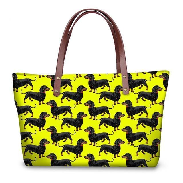 Molly Dachshund Shopper Bag Yellow The Doxie World