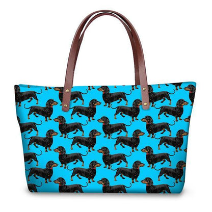 Molly Dachshund Shopper Bag Blue The Doxie World